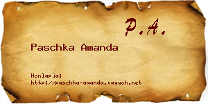 Paschka Amanda névjegykártya